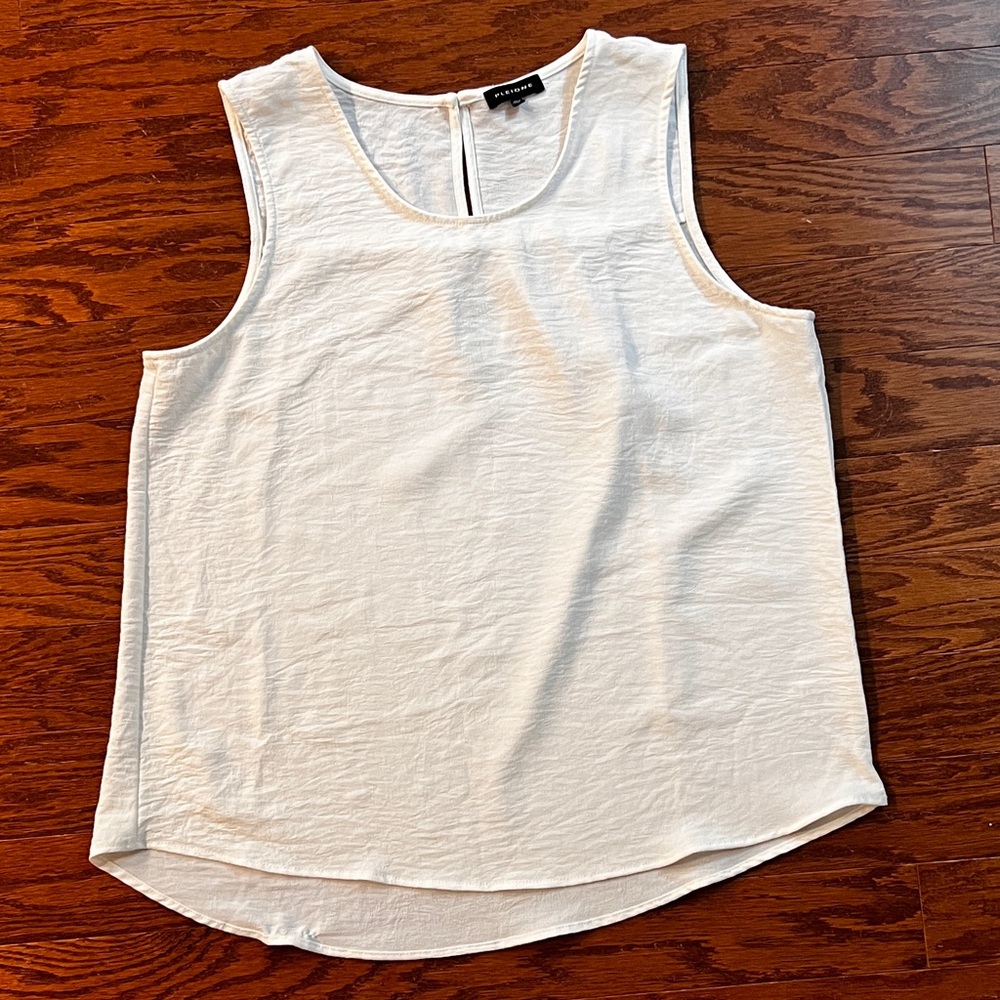 Women's Pleione Large White Sleeveless Top